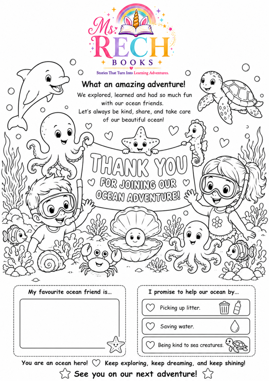 FREE Ocean Adventure Colouring Booklet